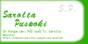 sarolta puspoki business card